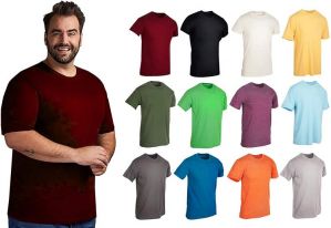 BILLIONHATS 12 Pack Plus Size Men Cotton T-Shirt Bulk Big Tall Short Sleeve Lightweight Tees
