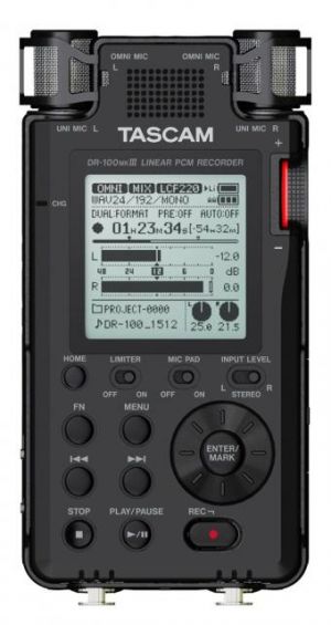 New TASCAM DR-100MKIII recorder DR-100MKII upgrade lithium battery double recording 192Khz/24bit compatible linear PCM recorder