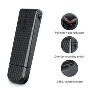 EDAL HD Noise Reduction Card U Disk Recording Pen USB2.0 Self-headset MP3 Player Conference Record with 180mAh Battery