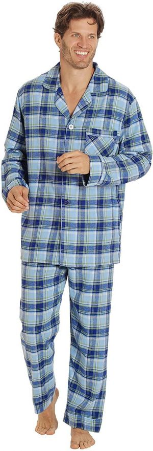 EverDream Sleepwear Mens Flannel Pajamas, Long 100% Cotton Pj Set
