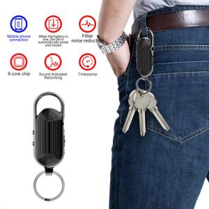 Mini voice activated recorder digital recording listening device sound professional dictaphone audio micro small keychain player