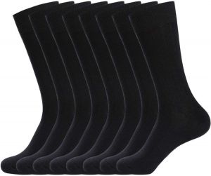 WANDER Mens Dress Socks 8 Pairs Classic Rib Cotton Solid Premium Socks 7-12/13-15