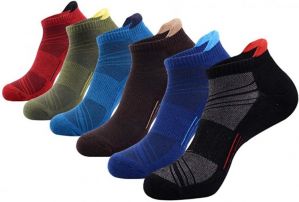 Mens Ankle Low Cut Athletic Tab Socks for Men Sport Comfort Cushion Sock 6 Pack