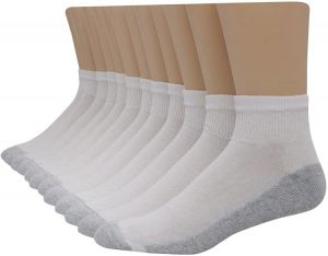 Hanes Men's FreshIQ Odor Protection With Cushioned Foot Bottom Ankle Socks, 12-Pack