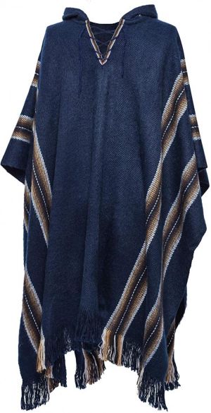 Gamboa Mens Poncho Comfortable Clothes for Men House Coat Pancho Alpaca Hooded Poncho