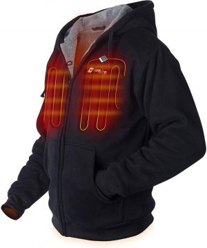 Venture Heat Unisex Heated Hoodie with Battery Pack - 11 Watt High Powered Thick Electric Sweater Jacket, Transit