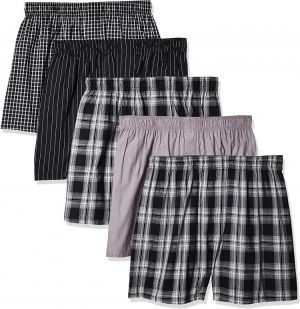 Gildan Platinum Men's Woven Boxer 5-Pack
