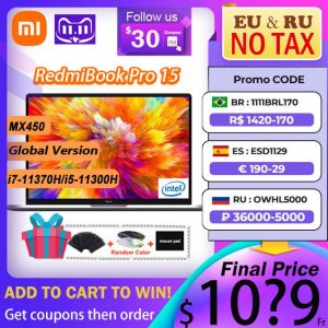 【EU Stock】Xiaomi RedmiBook Pro 15 laptop 11th Intel Core i7-11370H/i5-11300H MX450 16GB+512GB/1TB 100%sRGB 15.6 Inch Notebook 