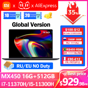Global Version Xiaomi Mi Laptop Pro 14 14inch i7-11370H/i5-11300H MX450 2.5K Screen 16+512GB 120Hz Thunderbolt win10 Notebook PC