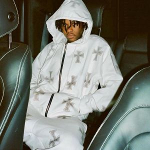 Hip Hop Joggers Sweatshirt Korean Fashion Punk Sport Coat Pullover Rhinestone Gothic Long Sleeve Zip Hoodie Y2k jacket men