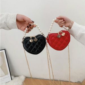 Kids Purses and Handbags Mini Crossbody Bags for Women Small Heart Coin Wallet Pouch Baby Girls Party Pearl Hand Bags Gift