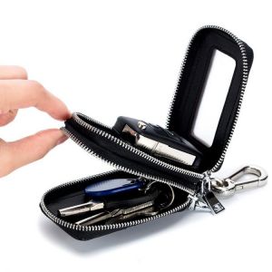 Hot Men Genuine Leather Key Wallets Male Zipper Car Key Wallet Man Multifuctional Key Case High Quality Housekeeper Key Holders