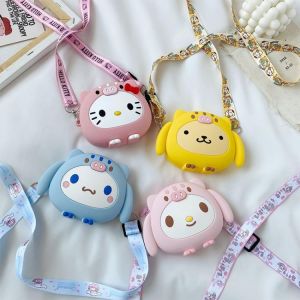 Mini Silicone Shoulder Bag Kid Cute Coin Purses Kawaii Wallets Cross Body Novelty Toy  Gifts Girls Fashion