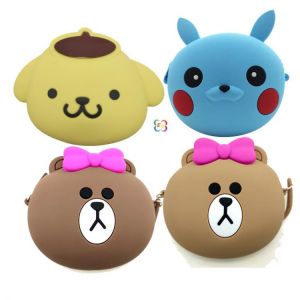 Cartoon cute silicone coin purse silicone wallet card bag soft short coin bag cute children coin purse