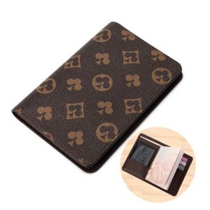 Luxury Passport Holder Check Leather Men Women Driver License Card Package Travel Passport Protective Cover Ticket Storage Bag