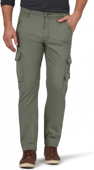 Wrangler Authentics Men's Regular Tapered Cargo, Dusty Olive, 34W x 32L