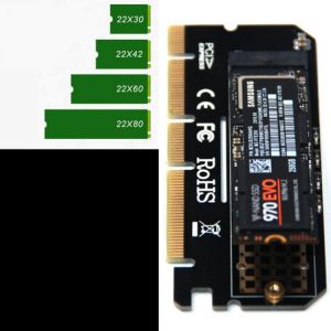 M.2 SSD PCIE Adapter Aluminium Alloy Shell LED Expansion Card Computer Adapter Interface M.2 NVMe SSD NGFF To PCIE 3.0 X16 Riser