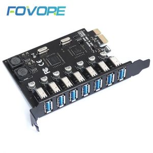 USB 3.0 PCI-E Expansion Card Adapter 7 Ports USB 3  Hub Adapter External Controller USB3.0 PCI Express Extender PCI Express Card