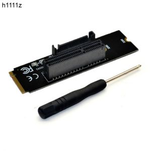 Newest NGFF M.2 to PCI-E 4X Riser Card M2 M Key to PCIe X4 Adapter with LED Indicator SATA Power Riser for Bitcoin Miner Mining