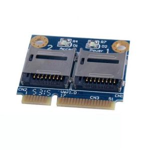 2 ports SSD HDD for Laptop Dual Micro SD SDHC SDXC to Mini PCI express Memory Card reader mPCIe to 2 mini-sdcards adapter
