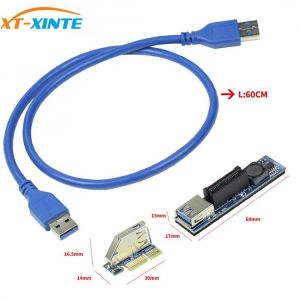 PCI-E 1X to X1 Extender Adapter USB 3.0 Cable SATA Power PCI Express Extender for PC Motherboard PCIE X1 Slot Riser Add On Card