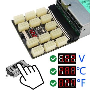 ATX 13X 6 8Pin 17x 6Pin 1200W Boot Board Power Supply Adapter 12V Power Board Converter Card With temperature reminder for DPS