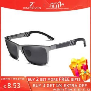 KINGSEVEN Men Polarized Sunglasses Aluminum Magnesium Sun Glasses Driving Glasses Rectangle Shades For Men Oculos masculino Male