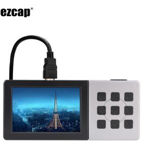 1080P 60fps Video Capture Card LCD Screen HDMI Game Recorder for PS4 Xbox Camera, Playback/Schedule Recording/Mic In(Without PC)