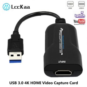 LccKaa USB 3.0 4K HDMI-compatible Video Capture Card  Video Game Grabber Record for PS4 Camcorder Switch Live Broadcast Camera