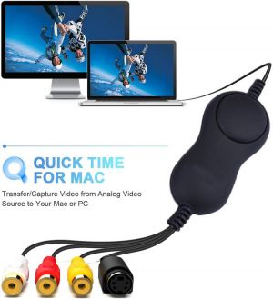 Ezcap158 USB 2.0 UVC Audio Video Capture Card S-Video AV Analog Video Recording Plate Hi8 VHS Old Camera for Windows MAC Win10