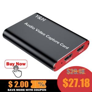 Y&H 4K Video Capture Card 1080P 60fps Record HDMI-compatible to USB3.0 Audio Video Capture Live Streaming Device Plug and Play