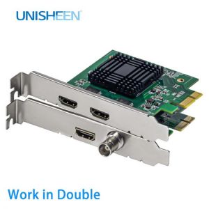 Zero-Lag Dual HDMI SDI Video Capture PCIe Work in Double Vmix Streaming Live Broadcast 1080P Wirecast OBS Xsplit