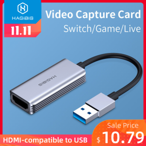 Hagibis Video Capture Card USB 3.0 4K HDMI-compatible Video Game Grabber Record for PS4 Camcorder Switch Live Broadcast Camera