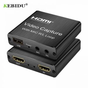 KEBIDU 4K HDMI-compatible Capture Card 1080p Game Capture Card USB 2.0 Recorder Box Device For Live Streaming Video Recording
