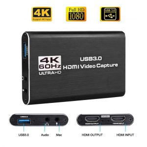 4K HDMI-compatible To USB 3.0 Video Capture Card Dongle 1080P 60fps HD Video Recorder Grabber For OBS Capturing Game Card Live