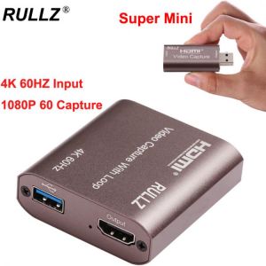 4K 60Hz USB 3.0 2.0 HDMI Video Capture Card TV Loop Output U3 1080P 60fps Game Recording Plate Live Streaming Box for PS4 Camera