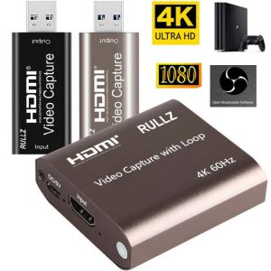 4K 60fps TV Loop USB 3.0 2.0 Video Capture Card HDMI Video Game Grabber Recording for PS4 Camcorder Camera Switch Live Broadcast