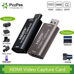PzzPss Video Capture Card USB 3.0 2.0 HDMI Video Grabber Record Box for PS4 Game DVD Camcorder Camera Recording Live Streaming