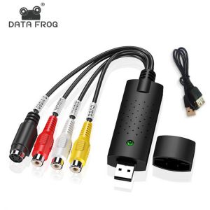 DATA FROG Video Adapter with Audio TV DVD VHS Audio Capture Card VHS Record Card Cable Adapter Converter Support Win 7/8/10