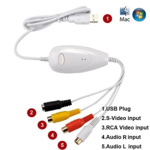 Ezcap1568 159 USB Video Capture Card Convert Analog To Digital Format for DVD DVR VHS Player for Win7/8/10 Win10 64bit & Mac O