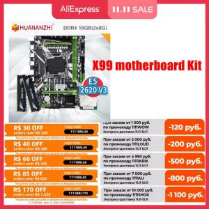 HUANANZHI X99 motherboard with XEON E5 2620 V3 2*8G DDR4 2666 NON-ECC memory combo kit set NVME USB3.0 ATX Server