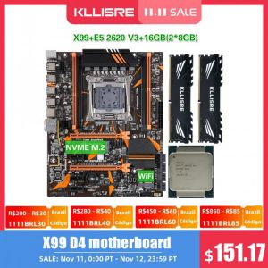 Kllisre X99 D4 motherboard set with Xeon E5 2620 V3 LGA2011-3 CPU 2pcs X 8GB =16GB 2666MHz DDR4 memory