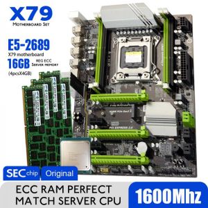 Atermiter X79 Turbo Motherboard LGA2011 ATX Combos E5 2689 CPU 4pcs x 4GB = 16GB DDR3 RAM 1600Mhz PC3 12800R PCI-E NVME M.2 SSD