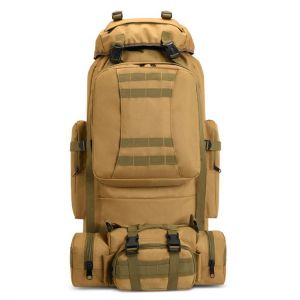 Men's Backpack Fashion Travel Luggage Oxford Black 80 Liters Waterproof Mountaineering Camp Weekend Fitness Sports Tactical B