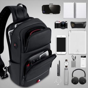 Male Crossbody Bags for fashion Shoulder Bags USB Charging Messenger Sling Bag Chest Bag Oxford Single Shoulder Strap Pack 2020