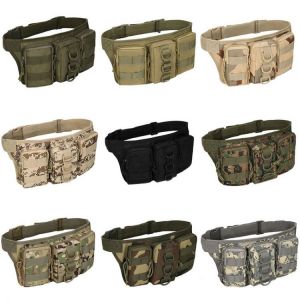 THINKTHENDO Oxford fabric Utility Waist Pack Pouch Military Bag Belt Bags Zipper Waist Pack Bag Men