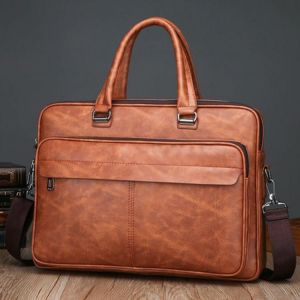 2021 Brand Business Men's Briefcase High Quality Totes Leather Men Laptop Handbags Messenger Bags For Male Handbag Office Bag