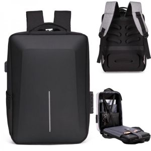 Men's Reflective Strip Multifunctional Anti theft Backpack 15.6 Inch Laptop Notebook USB Travel Bag Rucksack School Bag For M