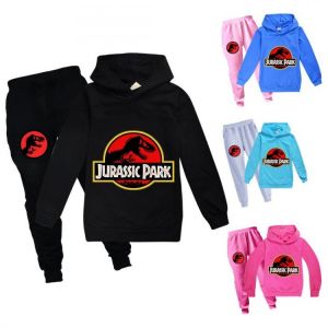 Toddler Boys Clothing Set Spring Autumn Fashion Hoodies Tracksuit Jurassic Park Hooded T-Shirt Suit Children Kid Girl Sweatshirt