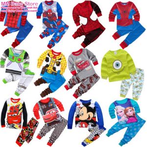 Spring Autumn Children's Mickey Clothing Sets Boys Sleepwear Clothes Kids Spider Pajamas Set Baby Girls Cotton Cartoon Pijama